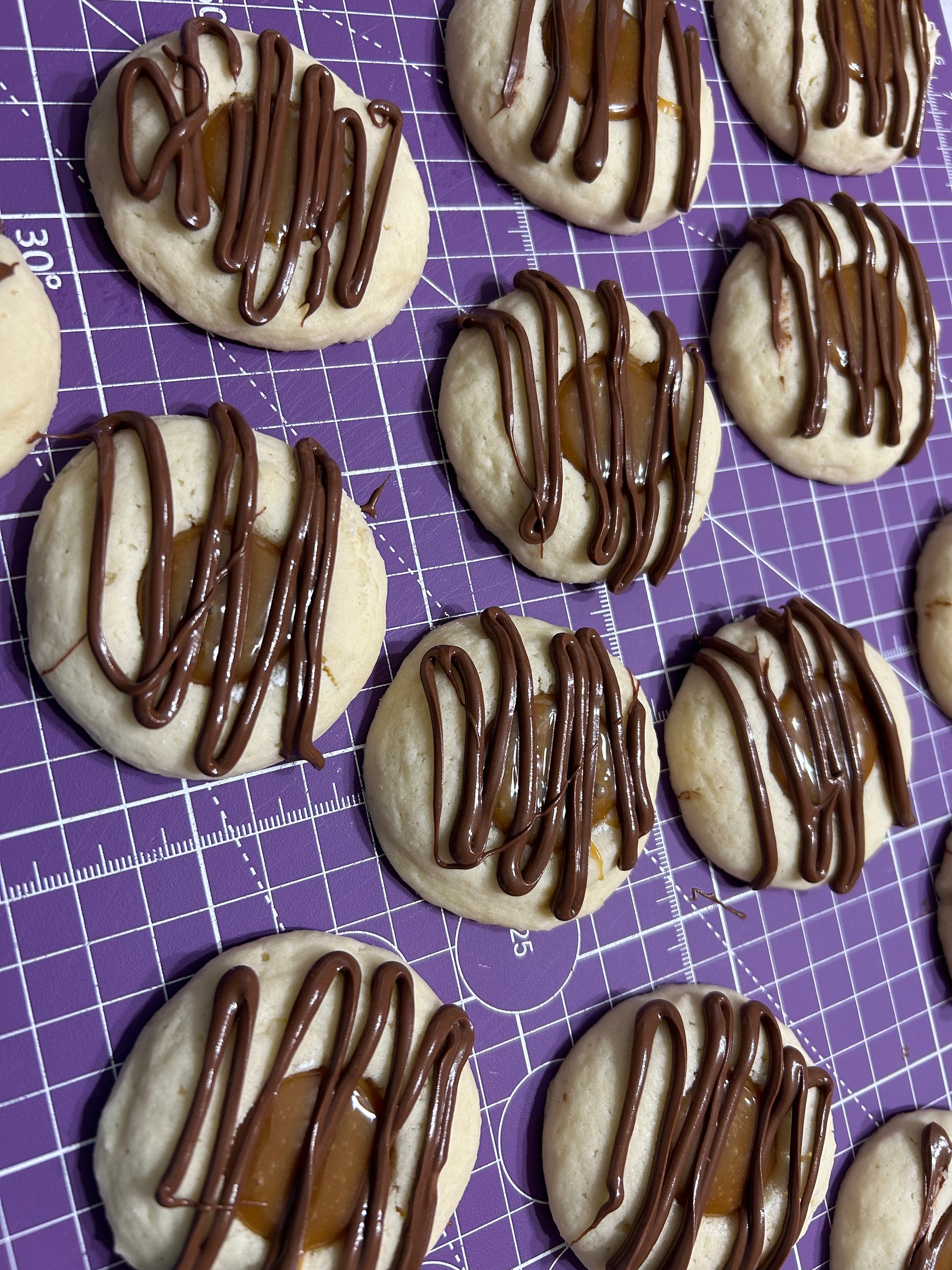 Twix Thumbprint Cookies