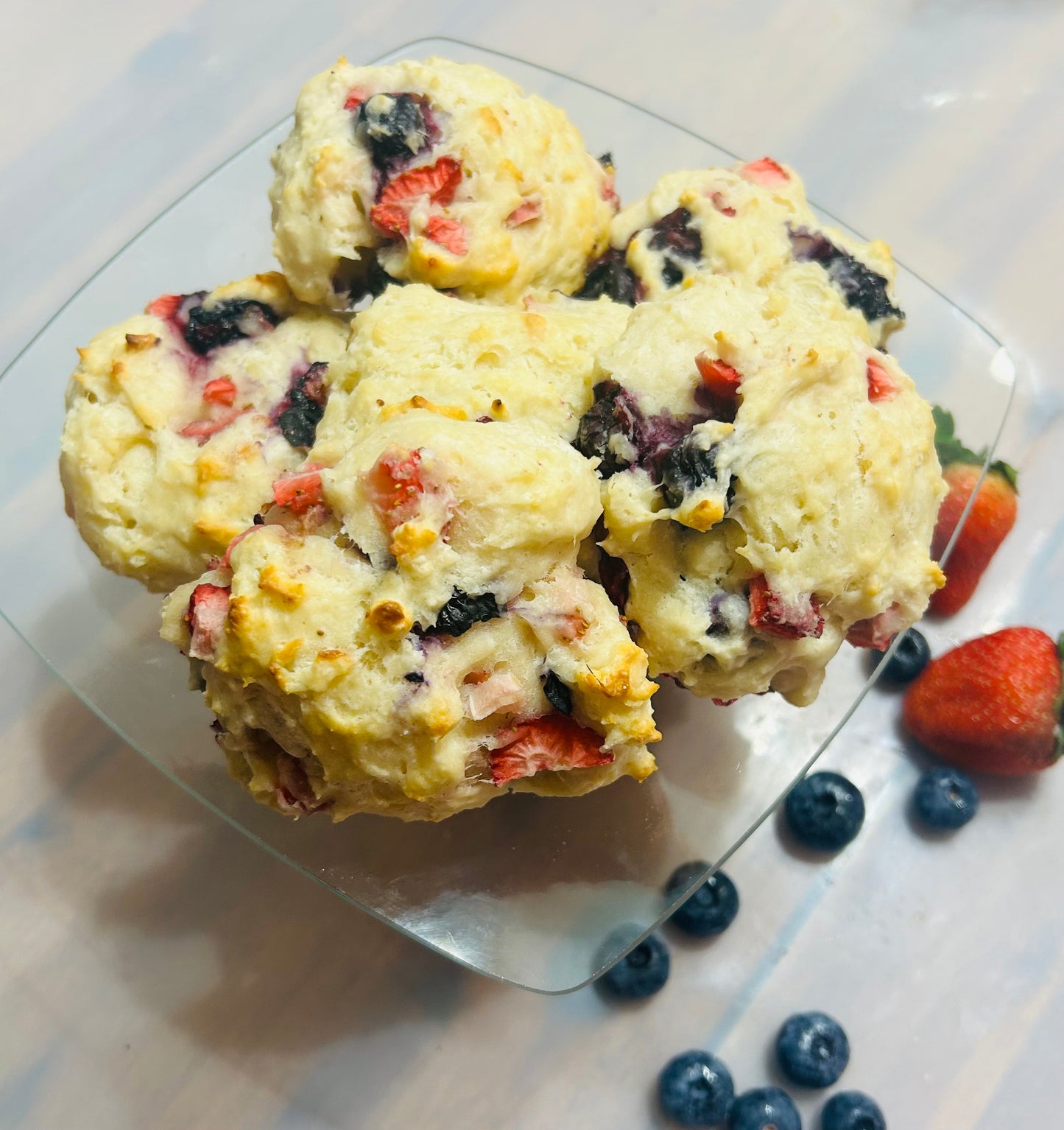Blueberry/Strawberry Drop Biscuits